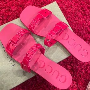 Gucci authentic red rubber sandals